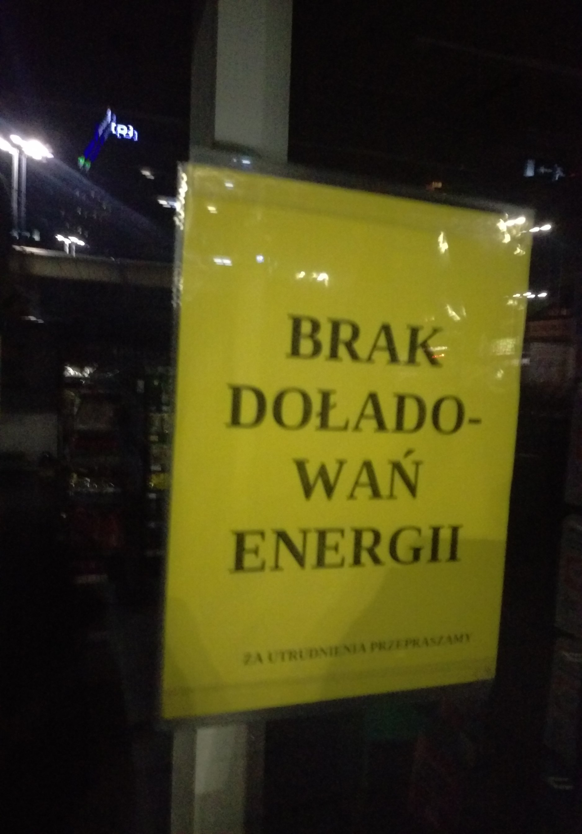 Brak doładowań energii